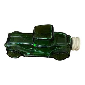 Vintage Avon Green Glass Car Shaped Bottle